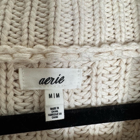 Aerie womens M chucky knit crop double zipper stripes cardigan boho - Picture 7 of 7